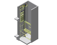 Электрический лифт без машинного помещения с большой грузоподъемностью 2